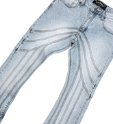 V DENIM - EMROIDERED FLARE DENIM W/ SMALL RHINESTONES